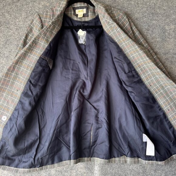 Maeve by Anthropologie Gray Multicolor Double Breasted Plaid Blazer  Size 10 - Picture 4 of 15
